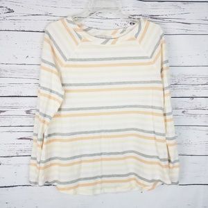 LOFT Striped Shirttail LS